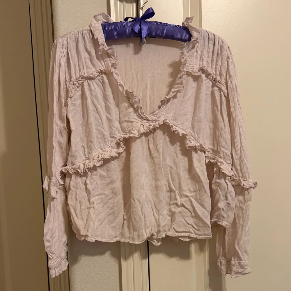 ASOS Pink Ruffle Blouse - Picture 4 of 7
